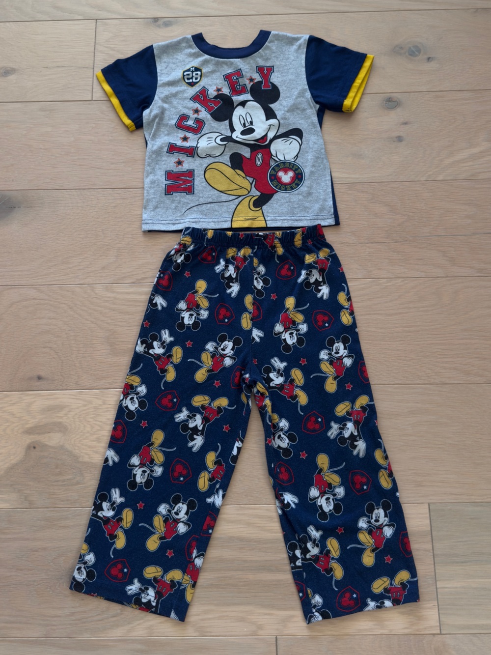 Disney Mickey Mouse toddler boys blue 2 piece Pajama Set size 4T